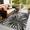 World Rug Gallery Tropical Leaves Nature Inspired Indoor/Outdoor Area Rug 5' x 7' Black 4030BLACK5X7 - alternate 10